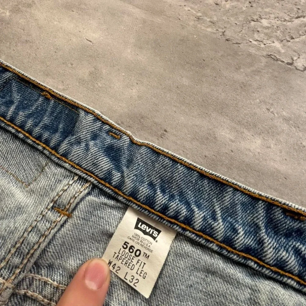 Levi’s 560 Baggy Jeans Mens 38x32 Blue Vintage 90s Light Wash USA